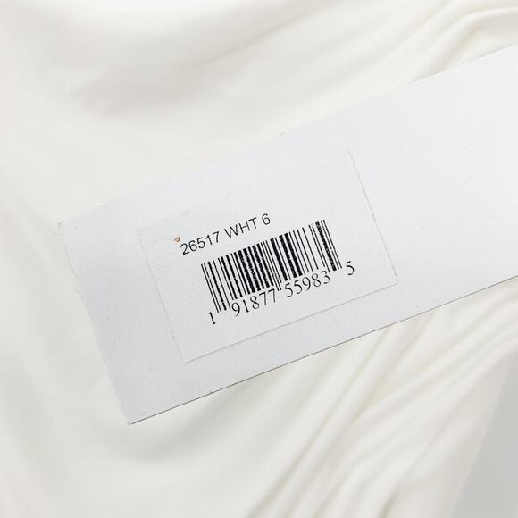 MAC DUGGAL Dress Size 6 Evening Gown White NEW Foldover Column Slit Stretch Flaw - Picture 5 of 9